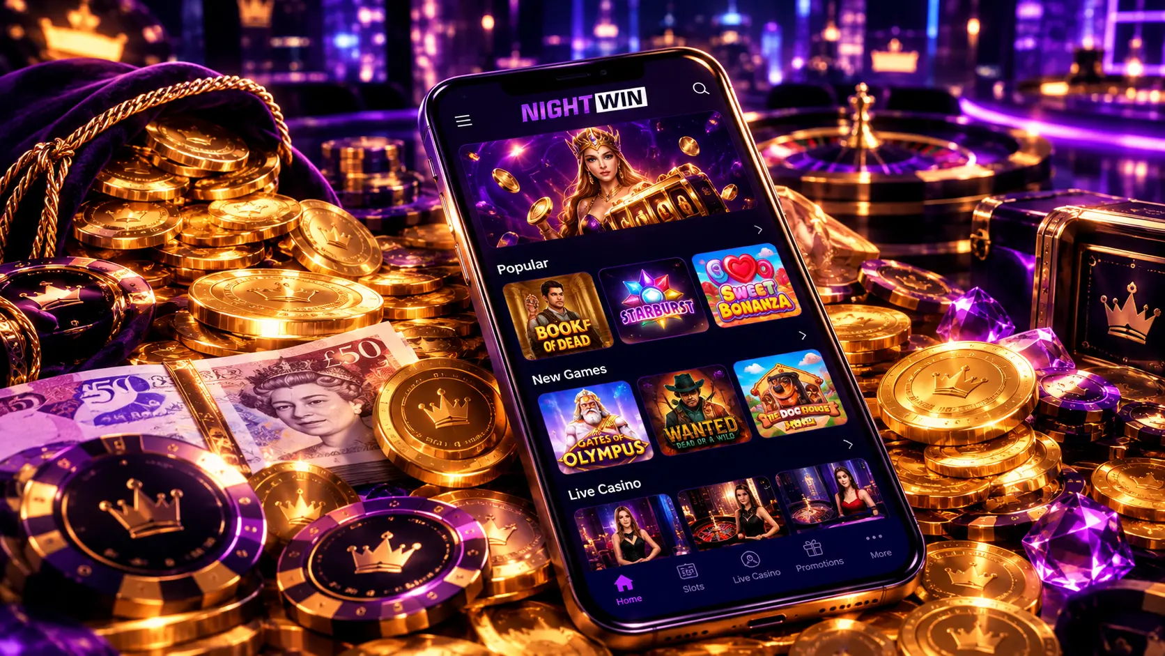 Nightwin mobile app for Android and iOS